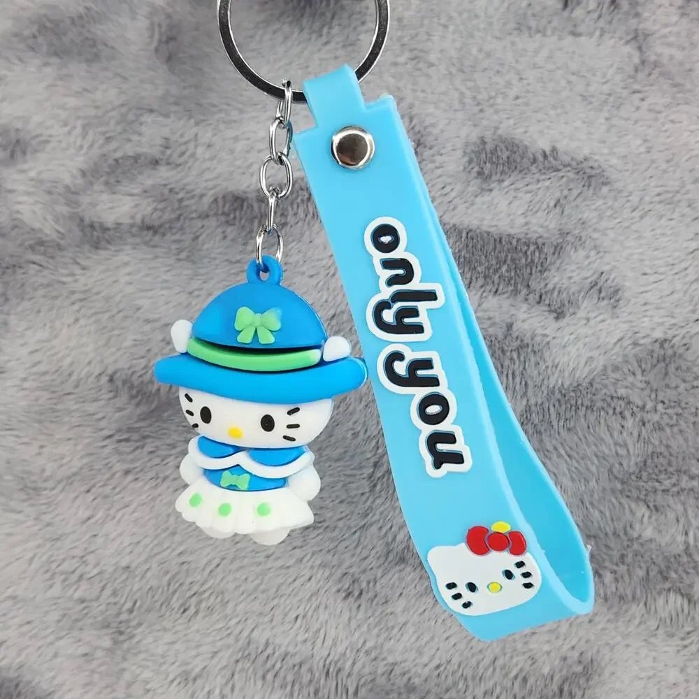 *NEW* Hello Kitty Blue Winter Dress & Hat 3D Figure Keychain & Strap 